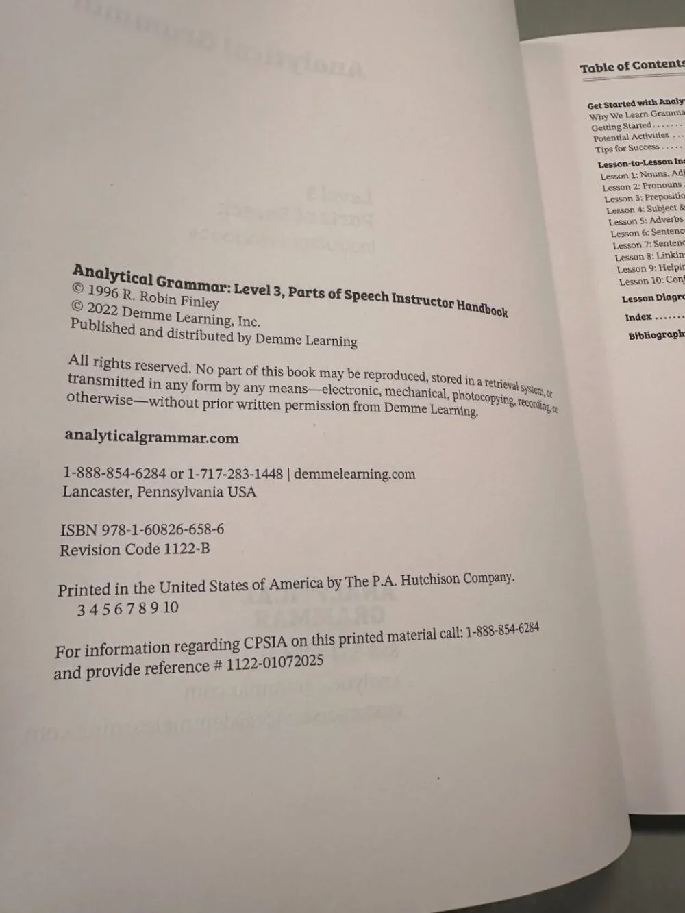 Analytical Grammar Level 3 Instructor Handbook Parts Of Speech Demme Learning